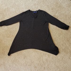 Black sparkly long sleeve top